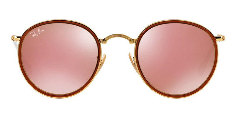 Rose gold circle outlet ray bans