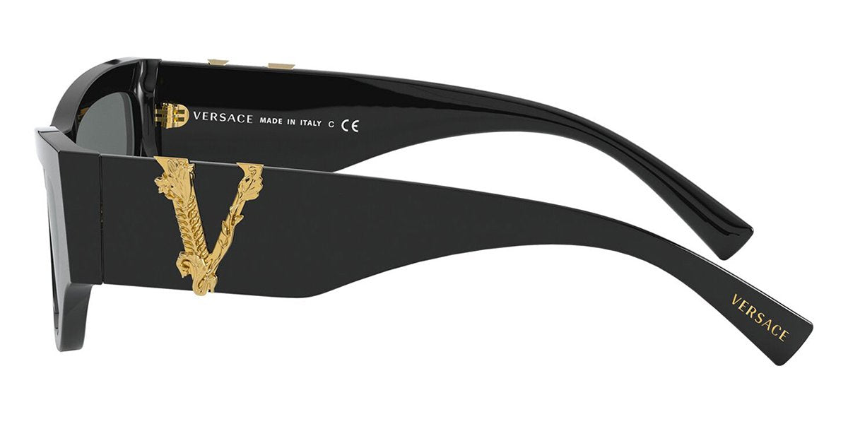 Black versace sale virtus rectangular sunglasses